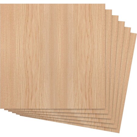 Ekena Millwork 7 3/4W x 7 3/4H x 1/4T Wood Hobby Boards, Hickory, 6PK HBW08X08X250BHI